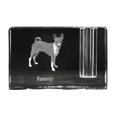 Artdog Basenji, afriški grmovni pes, kongovski pes - stojalo za pisala, kristalni organizator s pasjo fotografijo, edinstvena namizna dekoracija blagovne znamke Art-Dog