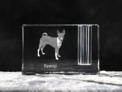 Artdog Basenji, afriški grmovni pes, kongovski pes - stojalo za pisala, kristalni organizator s pasjo fotografijo, edinstvena namizna dekoracija blagovne znamke Art-Dog