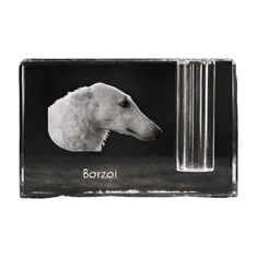 Artdog Borzoi, ruski lovski mešanec, ruski volčjak - stojalo za pisala, kristalni organizator s pasjo fotografijo, edinstvena namizna dekoracija blagovne znamke Art-Dog