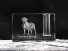 Artdog Dogue de Bordeaux, francoski mastif, bordojski pes - Stojalo za pisala, kristalni organizator s pasjo fotografijo, edinstvena namizna dekoracija znamke Art-Dog