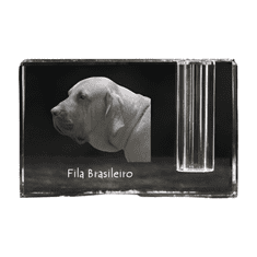 Artdog Fila Brasileiro - Stojalo za pisala, kristalni organizator s pasjo fotografijo, edinstvena namizna dekoracija blagovne znamke Art-Dog