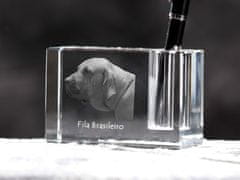 Artdog Fila Brasileiro - Stojalo za pisala, kristalni organizator s pasjo fotografijo, edinstvena namizna dekoracija blagovne znamke Art-Dog