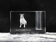 Artdog Jack Russell terier - Stojalo za pisala, kristalni organizator s pasjo fotografijo, edinstvena namizna dekoracija blagovne znamke Art-Dog