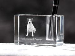 Artdog Jack Russell terier - Stojalo za pisala, kristalni organizator s pasjo fotografijo, edinstvena namizna dekoracija blagovne znamke Art-Dog