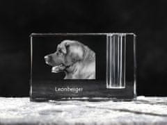 Artdog Leonberger - Stojalo za pisala, kristalni organizator s pasjo fotografijo, edinstvena namizna dekoracija blagovne znamke Art-Dog