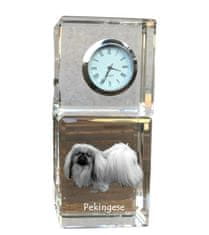 Artdog Pekinžan, pekinžan, peke - kristalna ura s fotografijo, fotografija psa v kristalu, personalizirana namizna ura blagovne znamke Art-Dog