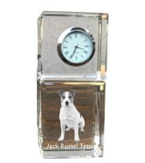 Artdog Jack Russell terier - kristalna ura s fotografijo, fotografija psa v kristalu, personalizirana namizna ura znamke Art-Dog