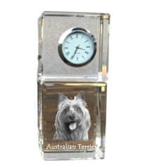 Artdog Avstralski terier, Aussie - kristalna ura s fotografijo, fotografija psa v kristalu, personalizirana namizna ura znamke Art-Dog