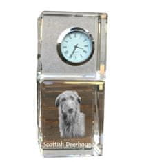 Artdog Deerhound, Scottish Deerhound - kristalna ura s fotografijo, fotografija psa v kristalu, personalizirana namizna ura znamke Art-Dog