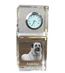 Artdog Anatolski pastirski pes, turški kangalski pes - kristalna ura s fotografijo, fotografija psa v kristalu, personalizirana namizna ura znamke Art-Dog