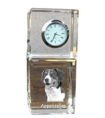 Artdog Appenzell Cattle Dog, Appenzeller Sennenhund - kristalna ura s fotografijo, fotografija psa v kristalu, personalizirana namizna ura znamke Art-Dog