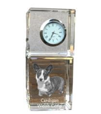 Artdog Cardigan Welsh Corgi I - kristalna ura s fotografijo, fotografija psa v kristalu, personalizirana namizna ura znamke Art-Dog