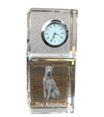 Artdog Thai Ridgeback - kristalna ura s fotografijo, fotografija psa v kristalu, personalizirana namizna ura znamke Art-Dog