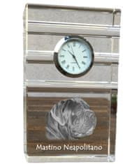 Artdog Neapeljski mastif, Mastino Napoletano - steklena ura s fotografijo, fotografija psa v kristalu, personalizirana stoječa pisarniška ura znamke Art-Dog