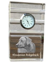 Artdog Rhodesian Ridgeback, African Lionhound, African Lion Dog - steklena ura s fotografijo, fotografija psa v kristalu, personalizirana stoječa pisarniška ura znamke Art-Dog