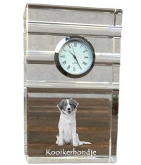 Artdog Kooikerhondje - steklena ura s fotografijo, fotografija psa v kristalu, personalizirana stoječa pisarniška ura znamke Art-Dog