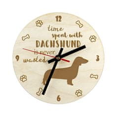 Artdog Dachshund Smooth-haired, Wiener dog, Badger dog - clock with dog, wooden clock with engraving, personalised clock by Art-Dog