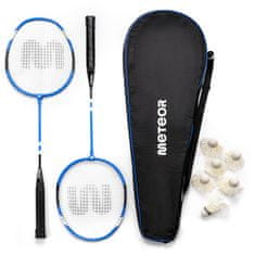 Sport Set za badminton Meteor 2 aluminijasta loparja 6 loparjev modra