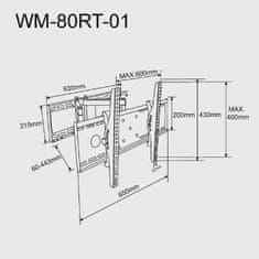 Gembird WM-80ST-02 32"-80" TV stenski nosilec (rotacijsko-nagibno)