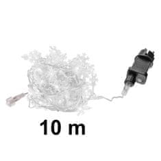 WOWO Snowflake LED String Lights - LED String Lights Snowflakes 10m 100LED Cold White z 8 načini osvetlitve