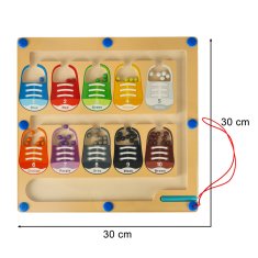 WOWO Montessori magnetna tabla za učenje barv in razvrščanje - 30 x 30 cm, idealna za razvoj otroške ustvarjalnosti in logičnega mišljenja.