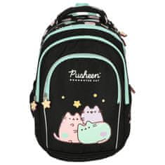 WOWO Šolski nahrbtnik Pastel Pusheen 16" s 4 prekati za najstnike, moderen in praktičen nahrbtnik za študente, idealen za vsakodnevno nošenje in učenje.