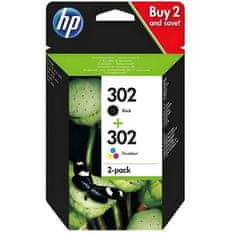 shumee Komplet 2 originalnih črnih/tribarvnih kartuš HP 302 za HP DeskJet 2130/3630 in HP OfficeJet 3830 (X4D37AE)