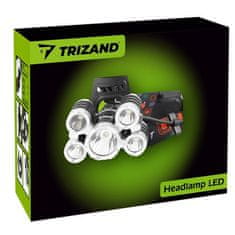 Trizand Čelna svetilka 5 x LED - polnilna T6