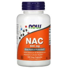 NOW Foods NAC 600 mg s selenom in molibdenom (100 veg kapsul)