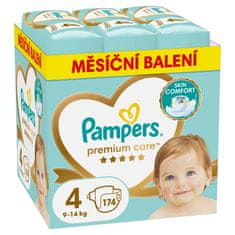 Pampers Premium Care plenice za enkratno uporabo velikosti 4 (174 kosov) 9-14 kg - mesečni paket