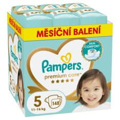 Pampers Premium Care plenice za enkratno uporabo velikosti 5 (148 kosov) 11-16 kg - mesečni paket