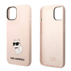 Karl Lagerfeld Ovitek Karl Lagerfeld "Choupette - silicone pink" za iPhone 14 Pro (KLHCP14LSNCHBCP)