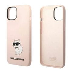 Karl Lagerfeld Ovitek Karl Lagerfeld "Choupette - silicone pink" za iPhone 14