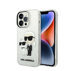 Karl Lagerfeld Ovitek Karl Lagerfeld "Karl & Choupette - glitter transparent" za iPhone 14 Pro Max (KLHCP14XHNKCTGT)