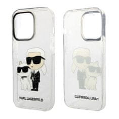 Karl Lagerfeld Ovitek Karl Lagerfeld "Karl & Choupette - glitter transparent" za iPhone 14 Pro Max (KLHCP14XHNKCTGT)