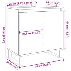 Vidaxl Kopalniška omarica betonsko siva 58x33x60 cm inženirski les