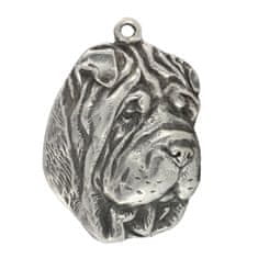 Artdog Shar Pei - Dog necklace in gift box, silver-plated locket for dog fan, striking pendant by Art-Dog brand