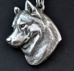 Artdog Siberian Husky, Chukcha - Dog necklace in gift box, silver-plated locket for dog fan, striking pendant by Art-Dog brand