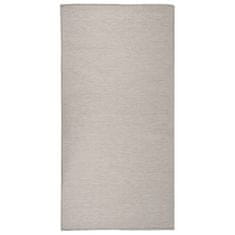 Vidaxl Zunanja preproga ploščato tkanje 100x200 cm taupe