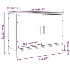 Vidaxl Omarica za umivalnik artisan hrast 80x30x60 cm inž. les