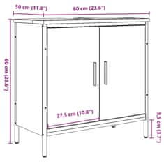 Vidaxl Omarica za umivalnik artisan hrast 60x30x60 cm inž. les