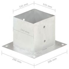 Vidaxl Sidra za stebričke 4 kosi pocinkana kovina 141 mm