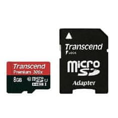 Miramarket Transcend Memory MicroSDHC - 8 GB UHS-1 U1 45MB/s pomnilniška kartica z adapterjem