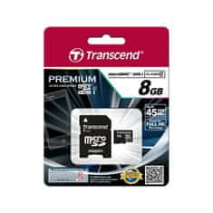 Miramarket Transcend Memory MicroSDHC - 8 GB UHS-1 U1 45MB/s pomnilniška kartica z adapterjem