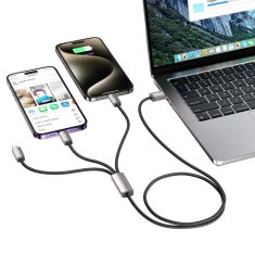 Miramarket TECH-PROTECT ULTRABOOST 3V1 KABEL LIGHTNING, TYPE-C IN MICRO-USB 3,5A 100 CM SIV