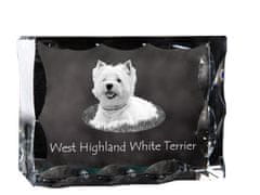 Artdog West Highland White Terrier, Westie, Westy - crystal with a picture of a dog, glass statuette with a picture, unique frame with a picture from Art-Dog brand