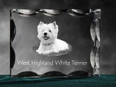 Artdog West Highland White Terrier, Westie, Westy - crystal with a picture of a dog, glass statuette with a picture, unique frame with a picture from Art-Dog brand