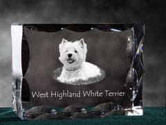 Artdog West Highland White Terrier, Westie, Westy - crystal with a picture of a dog, glass statuette with a picture, unique frame with a picture from Art-Dog brand