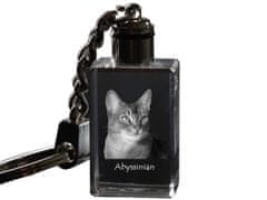 Artdog Abyssinian - Crystal pendant with cat photo, illuminated pendant, unique gift by Art-Dog brand