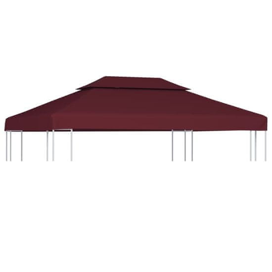 Vidaxl Streha za paviljon 2-delna 310 g/m² 4x3 m bordo